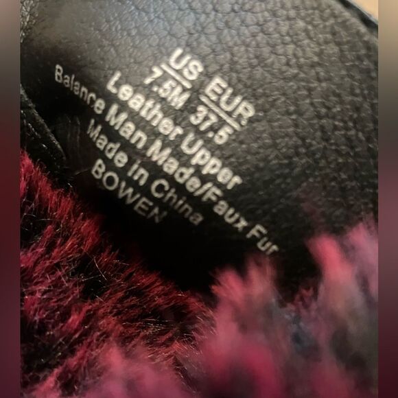 Sam Edelman black leather dark red faux fur topper women’s lace up boots. 7.5 - Picture 7 of 8